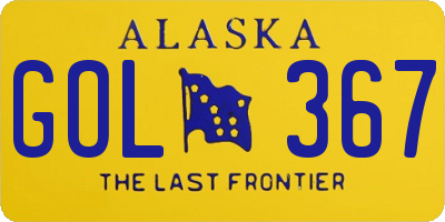 AK license plate GOL367