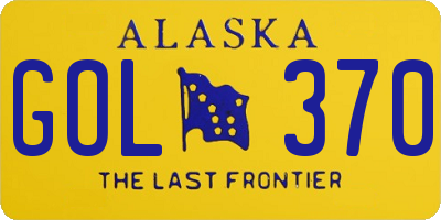 AK license plate GOL370