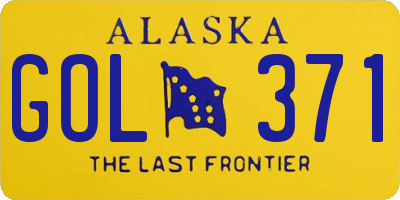 AK license plate GOL371