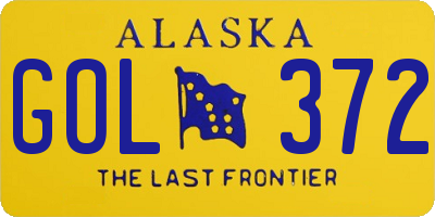 AK license plate GOL372