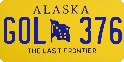 AK license plate GOL376