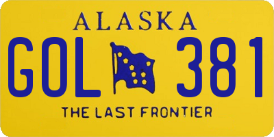 AK license plate GOL381