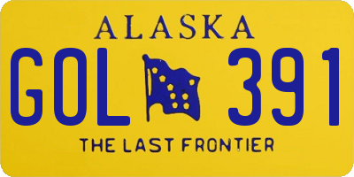 AK license plate GOL391