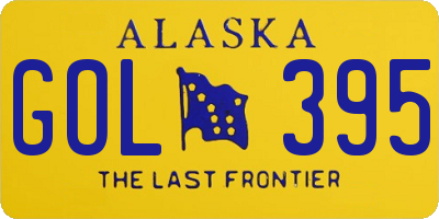 AK license plate GOL395