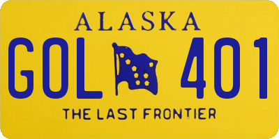 AK license plate GOL401