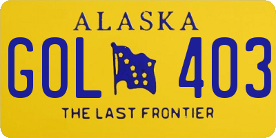 AK license plate GOL403