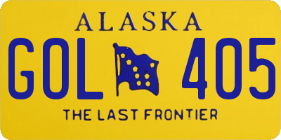 AK license plate GOL405
