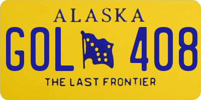 AK license plate GOL408