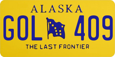AK license plate GOL409