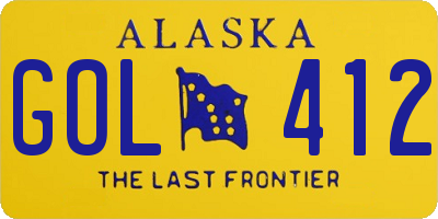 AK license plate GOL412
