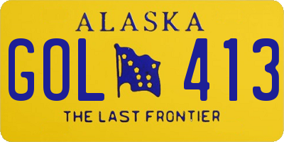 AK license plate GOL413