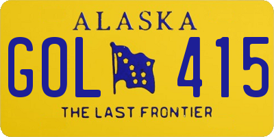 AK license plate GOL415