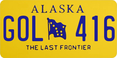 AK license plate GOL416