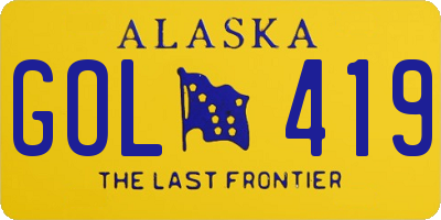 AK license plate GOL419