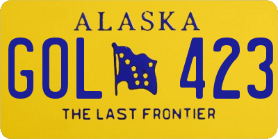 AK license plate GOL423