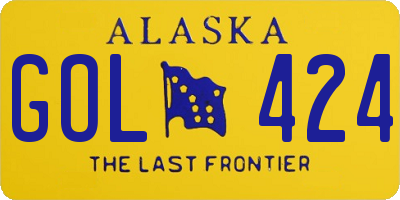 AK license plate GOL424