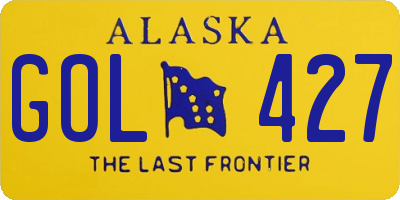 AK license plate GOL427