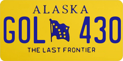 AK license plate GOL430