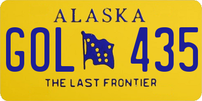 AK license plate GOL435
