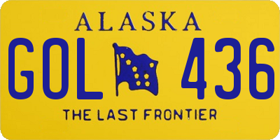 AK license plate GOL436