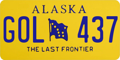 AK license plate GOL437