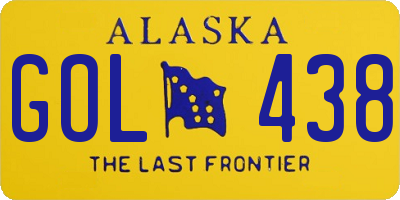 AK license plate GOL438
