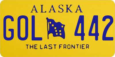 AK license plate GOL442