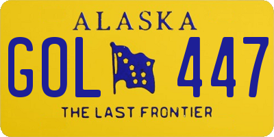 AK license plate GOL447