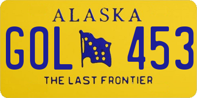 AK license plate GOL453