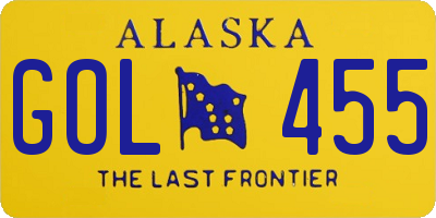 AK license plate GOL455