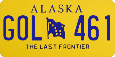 AK license plate GOL461