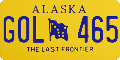 AK license plate GOL465