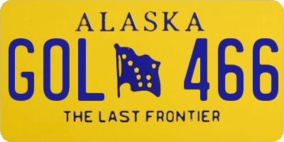 AK license plate GOL466