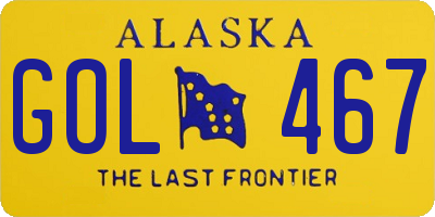 AK license plate GOL467