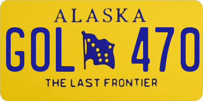 AK license plate GOL470