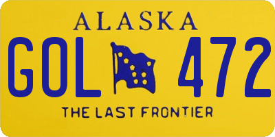 AK license plate GOL472