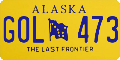 AK license plate GOL473