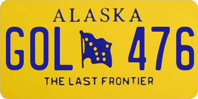 AK license plate GOL476