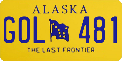 AK license plate GOL481