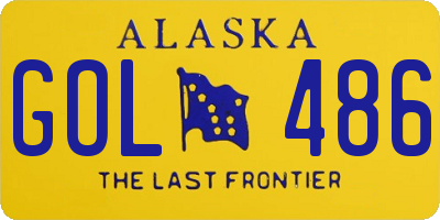 AK license plate GOL486