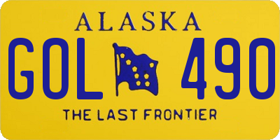 AK license plate GOL490