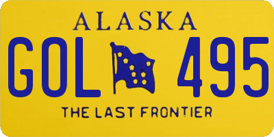 AK license plate GOL495