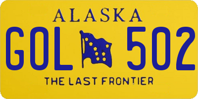 AK license plate GOL502