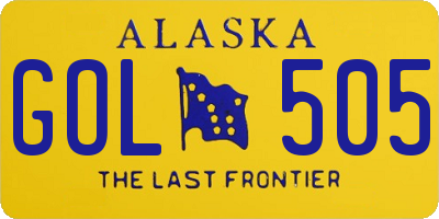 AK license plate GOL505