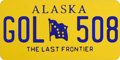 AK license plate GOL508