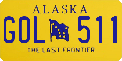 AK license plate GOL511