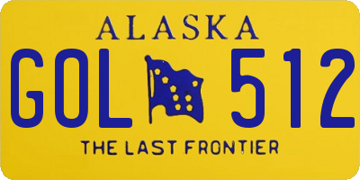 AK license plate GOL512