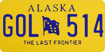 AK license plate GOL514