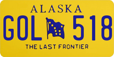 AK license plate GOL518