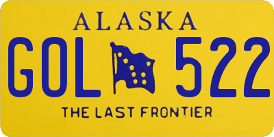 AK license plate GOL522